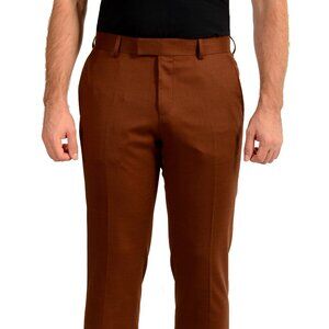 Hugo Boss Men's "H-Huge-2Pcs-Peak-253" Wool Brown Dress Pants US 32R IT 48